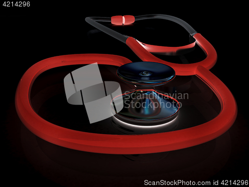 Image of stethoscope. 3d illustration