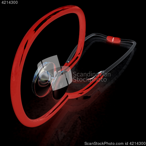 Image of stethoscope. 3d illustration