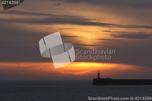 Image of Sunset Sky over Newhaven Lighthouse