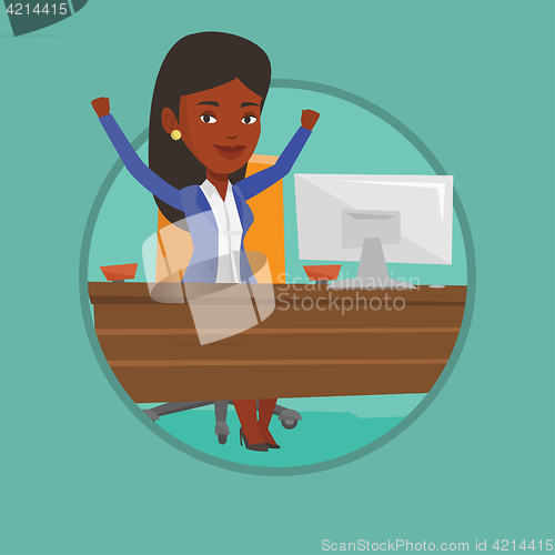 Image of Successful business woman vector illustration.