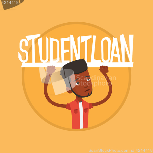 Image of Student holding sign of student loan.