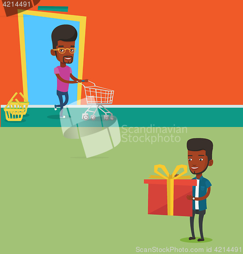 Image of Two shopping banners with space for text.