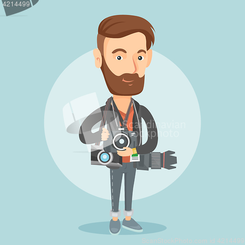 Image of Photographer taking photo vector illustration.