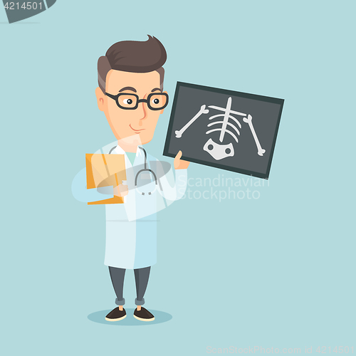 Image of Doctor examining radiograph vector illustration.