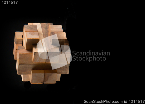 Image of The wooden puzzle - game with blocks