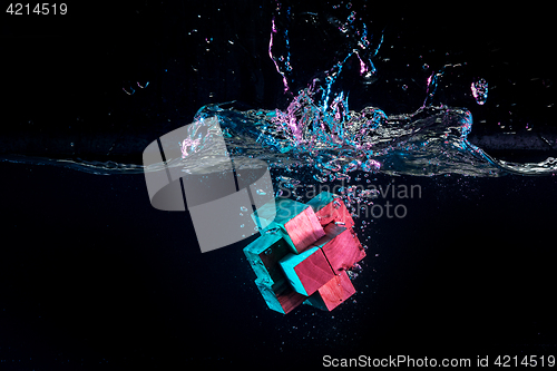 Image of Water splash with puzzle effect