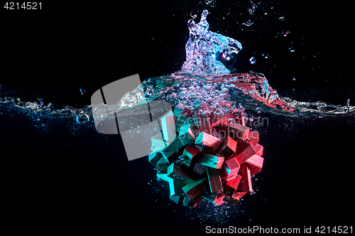 Image of Water splash with puzzle effect