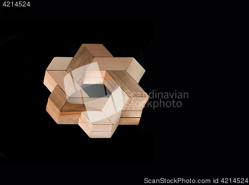 Image of The wooden puzzle - game with blocks