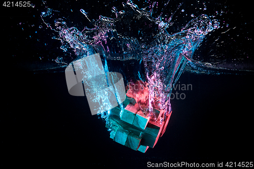 Image of Water splash with puzzle effect