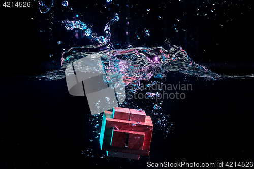 Image of Water splash with puzzle effect