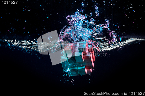 Image of Water splash with puzzle effect