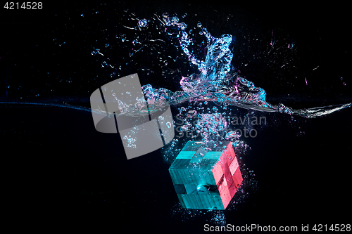 Image of Water splash with puzzle effect
