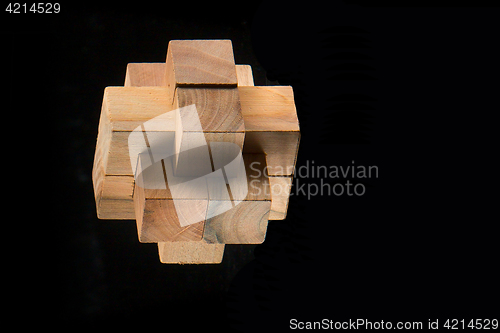 Image of The wooden puzzle - game with blocks