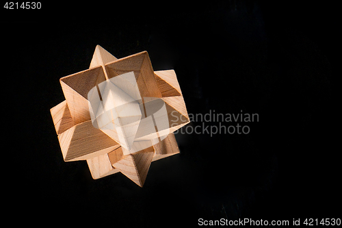 Image of The wooden puzzle - game with blocks