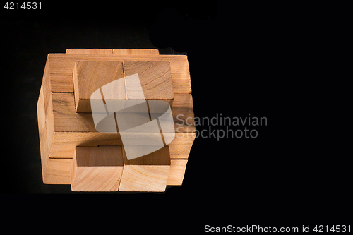 Image of The wooden puzzle - game with blocks