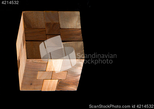 Image of The wooden puzzle - game with blocks