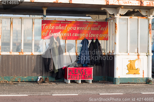 Image of Shelter with Clothes for Homeless