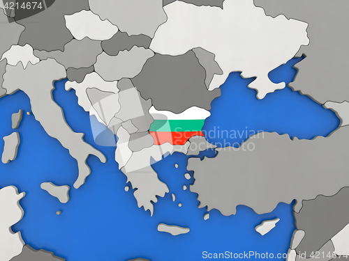 Image of Bulgaria on globe