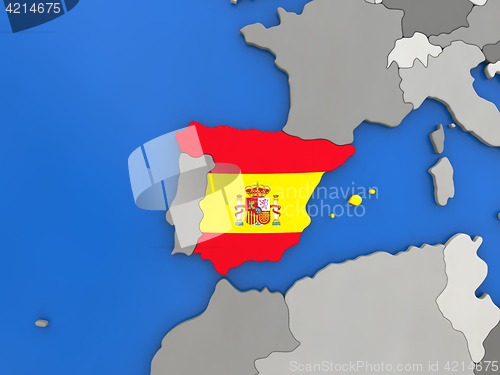 Image of Spain on globe