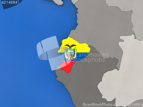 Image of Ecuador on globe