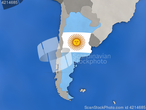 Image of Argentina on globe
