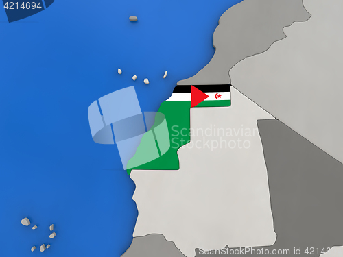 Image of Western Sahara on globe