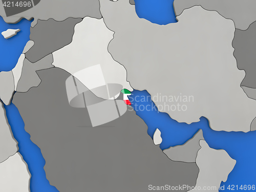 Image of Kuwait on globe