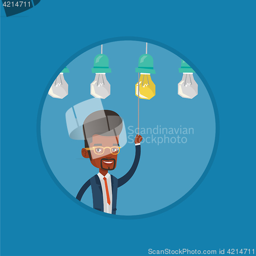 Image of Man having business idea vector illustration.