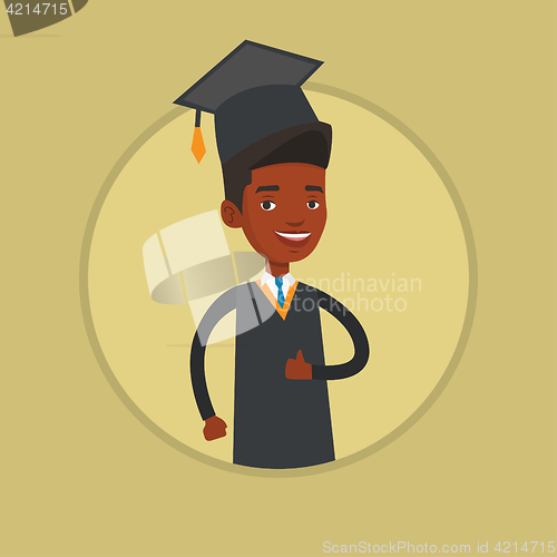 Image of Graduate giving thumb up vector illustration.