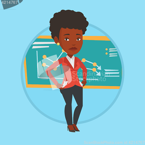 Image of Bancrupt business woman vector illustration.