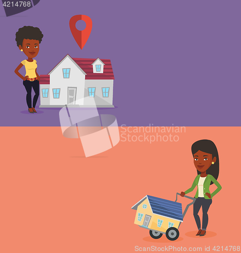 Image of Two real estate banners with space for text.