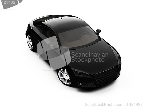 Image of isolated black car front view