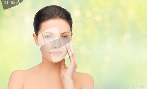 Image of close up of beautiful young woman face