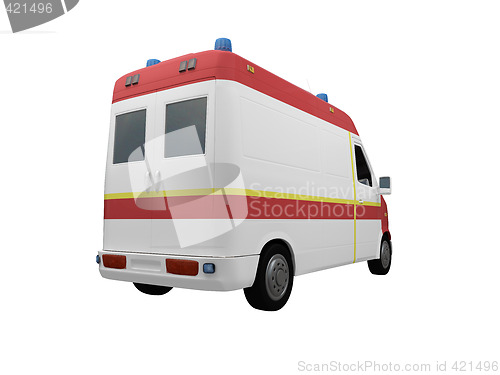 Image of AmbulanceEU isolated back view 02