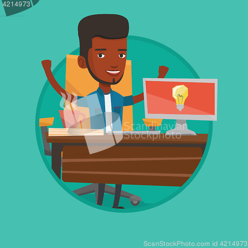 Image of Creative excited businessman having business idea.