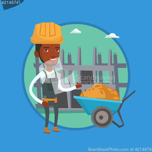 Image of Builder giving thumb up vector illustration.