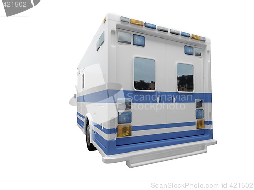 Image of AmbulanceUS isolated back view 01