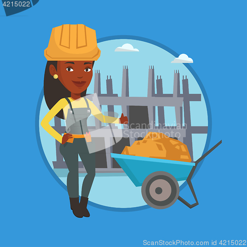 Image of Builder giving thumb up vector illustration.