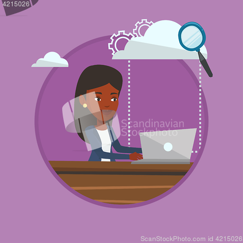 Image of Cloud computing technology vector illustration.