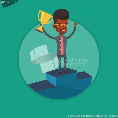 Image of Businessman proud of his business award.