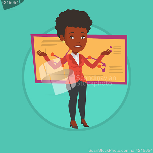 Image of Bankrupt business woman vector illustration.