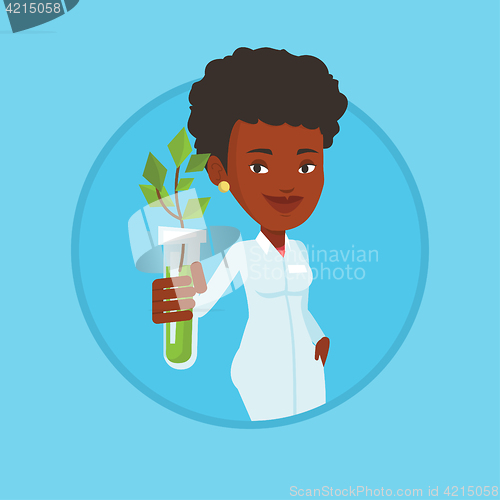 Image of Scientist with test tube vector illustration.