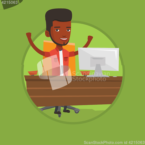 Image of Successful business man vector illustration.