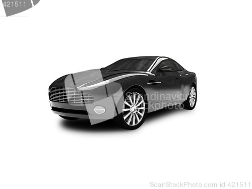 Image of isolated black car front view 01