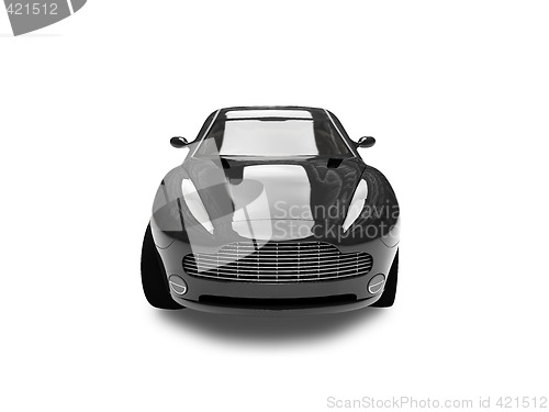 Image of isolated black car front view 02