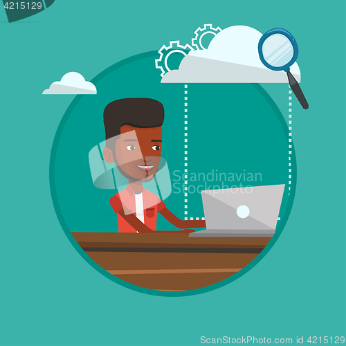 Image of Cloud computing technology vector illustration.