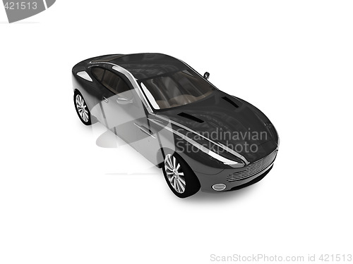 Image of isolated black car front view 03