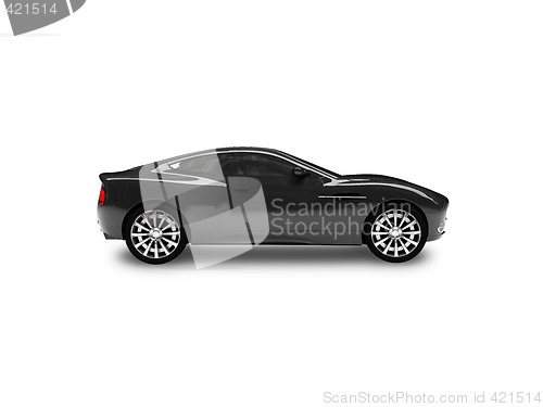 Image of isolated black car side view