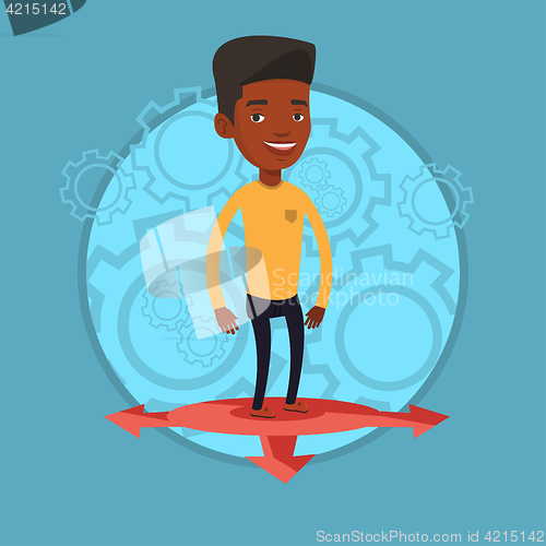 Image of Man choosing career way vector illustration.