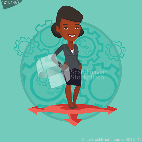 Image of Woman choosing career way vector illustration.